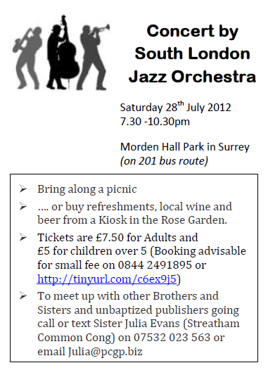 Poster inviting friends to a Jazz Orchestra evening